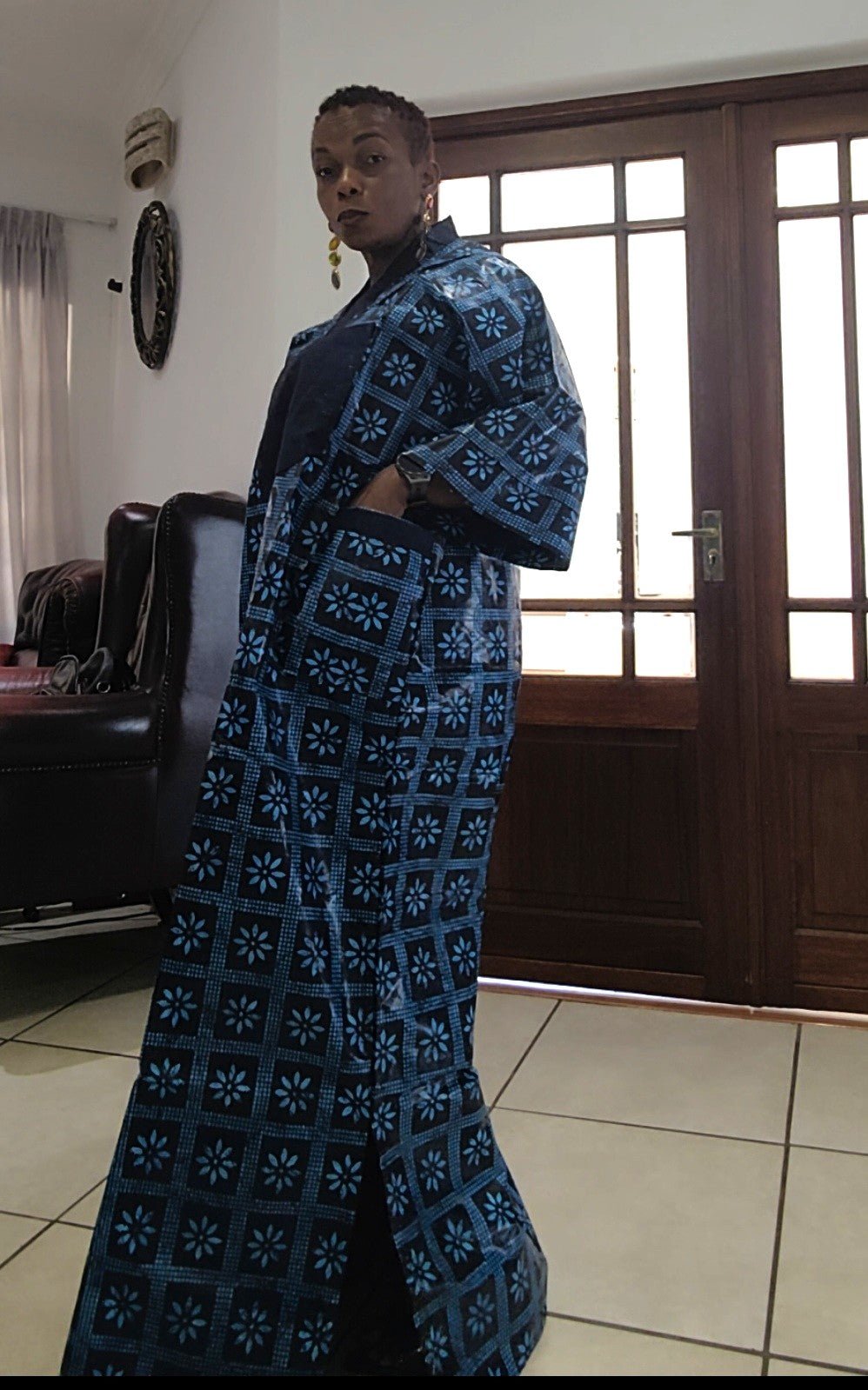 Aretha Rich Aunty Maxi Dress - Blue