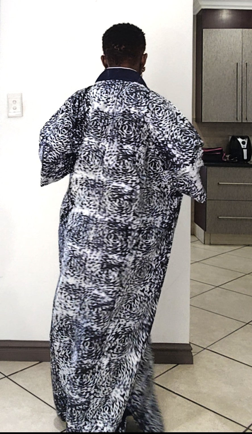 Tracy Rich Aunty Maxi Dress - Navy Blue & White