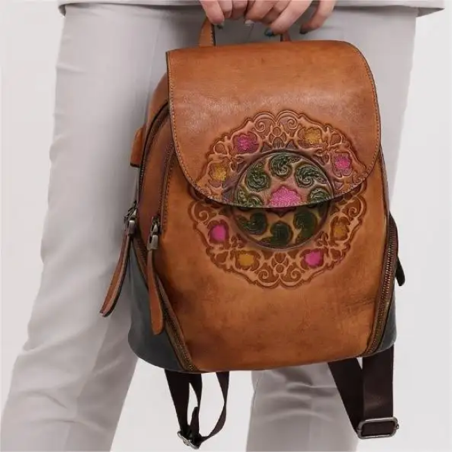 Westal Rozy Vintage Genuine Leather Backpack