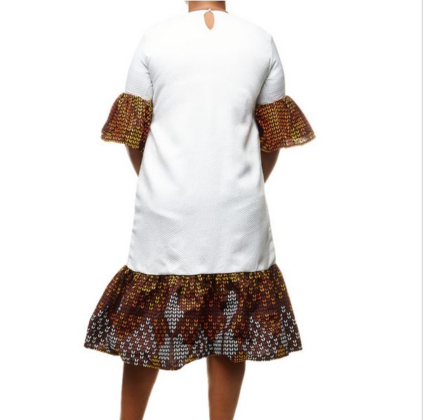 Diaz Brown Multi-Prints Dress