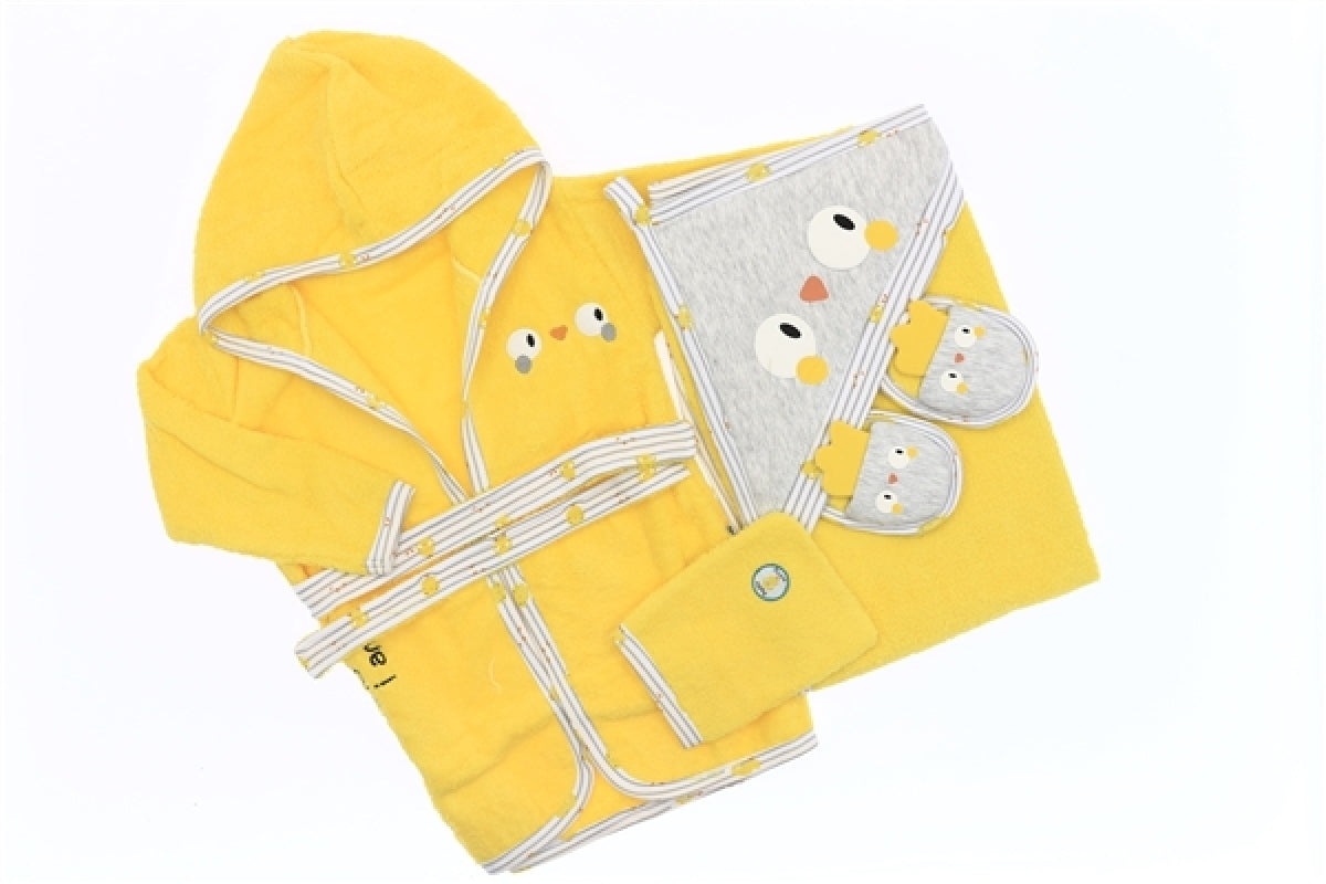 Checkered Cotton Fleece Bathrobe Set (Babies)