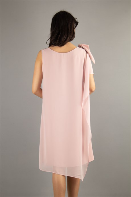 Tulle Cape Dress - Beige