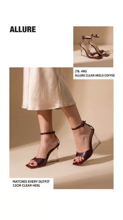 Allure Clear Heels - Coffee