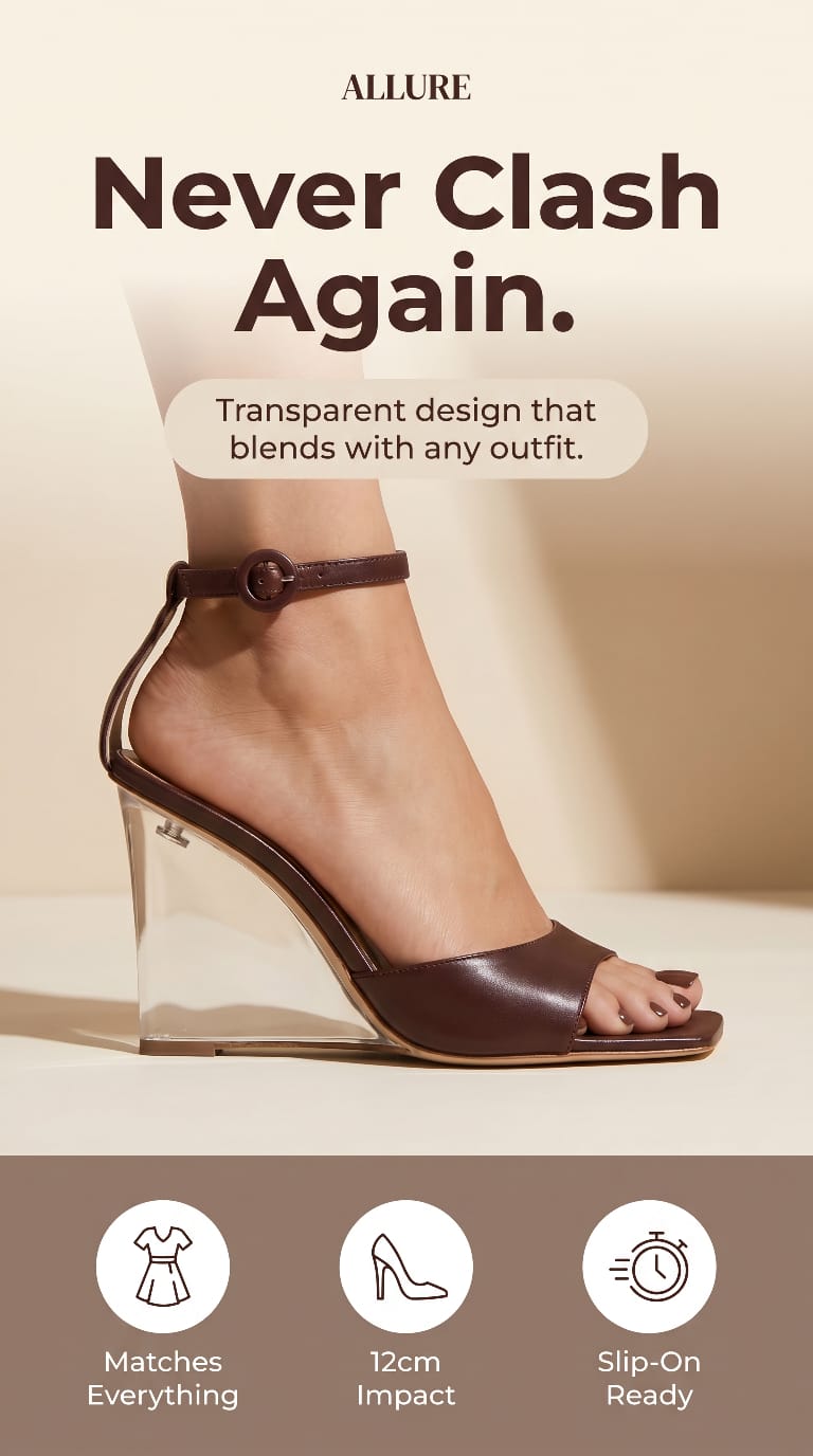 Allure Clear Heels - Coffee