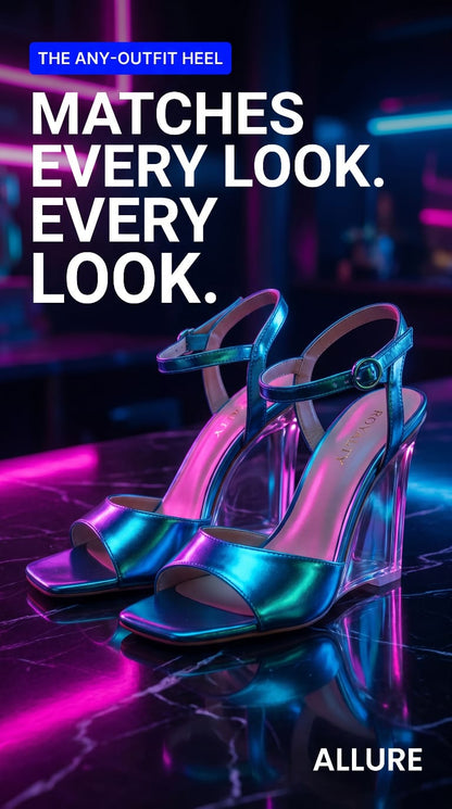 Allure Clear Heels - Blue