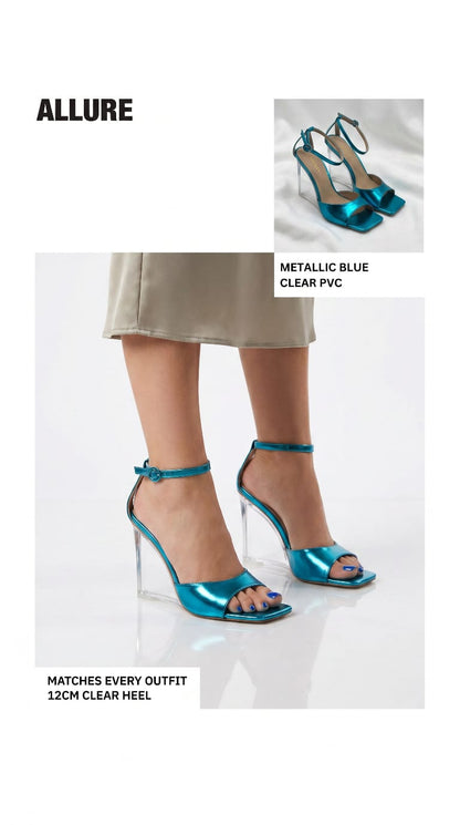 Allure Clear Heels - Blue