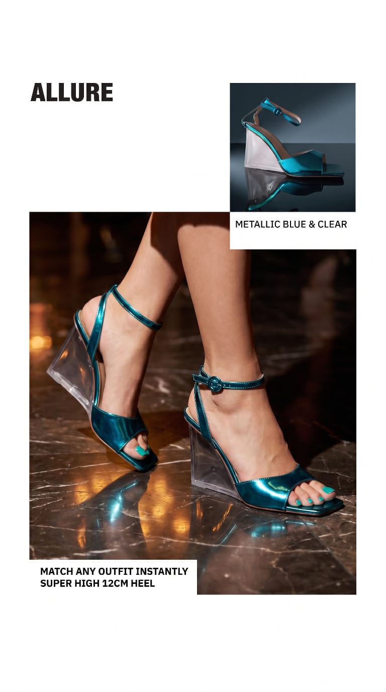Allure Clear Heels - Blue
