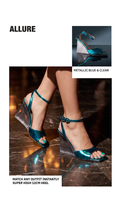 Allure Clear Heels - Blue