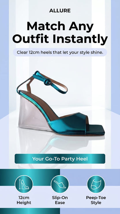 Allure Clear Heels - Blue