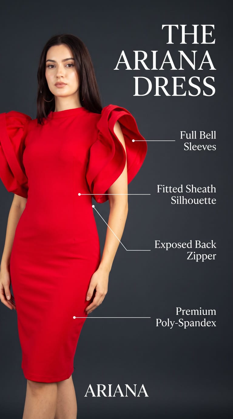 Ariana Wide sleeves Dress - Burnt orange