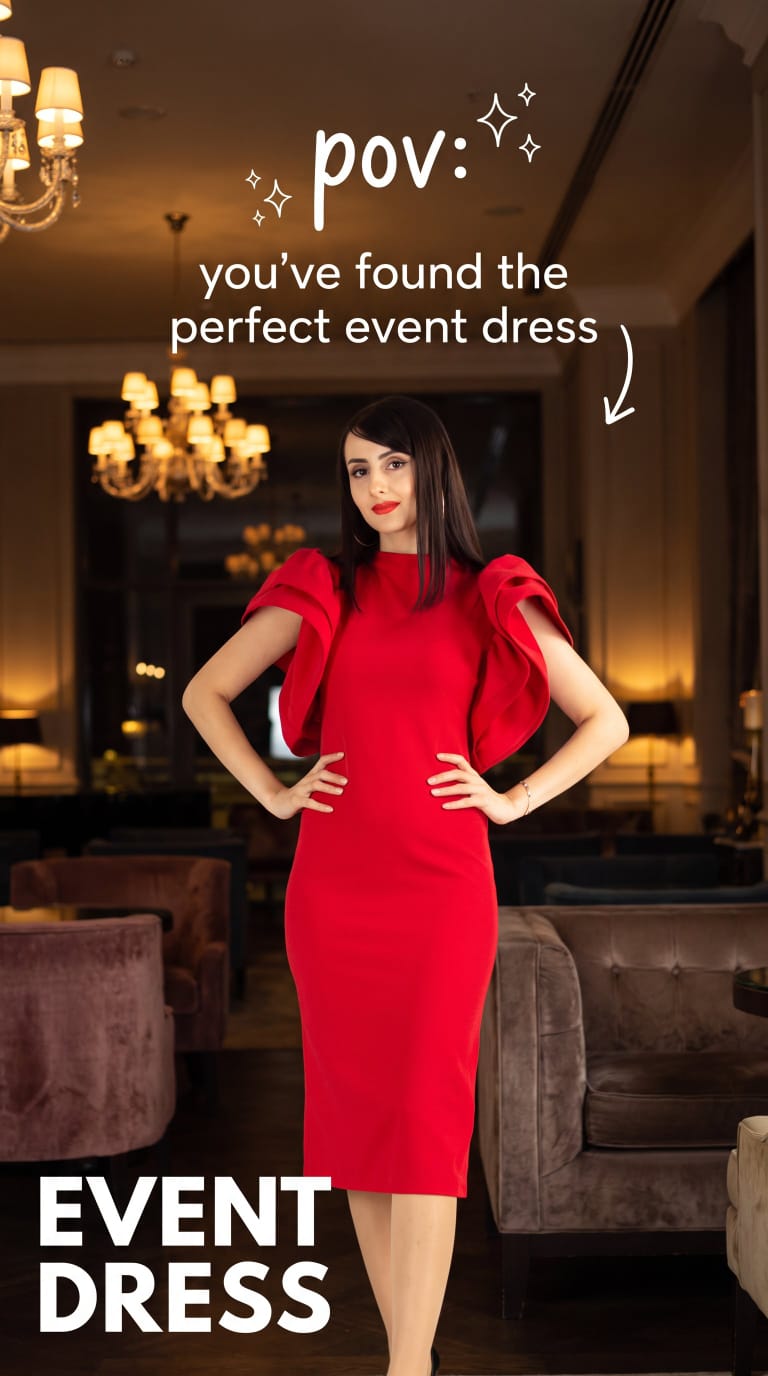 Ariana Wide sleeves Dress - Burnt orange