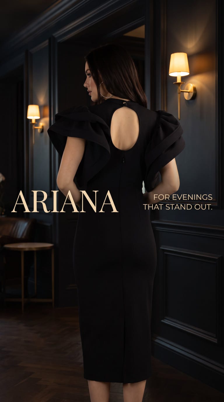 Ariana Wide sleeves Dress - Black