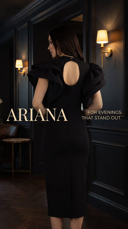 Ariana Wide sleeves Dress - Black