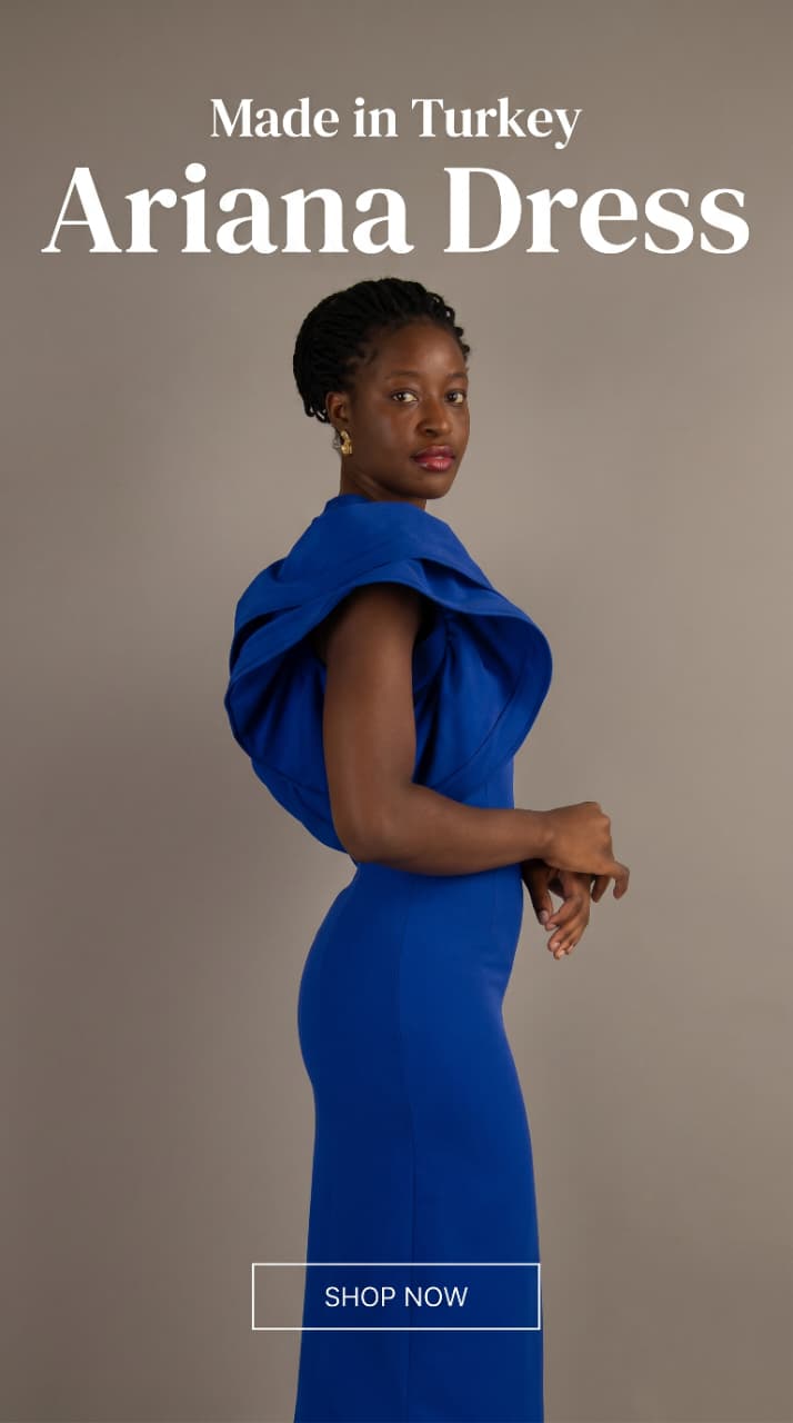 Ariana Wide sleeves Dress - Blue