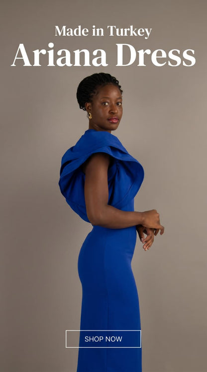 Ariana Wide sleeves Dress - Blue