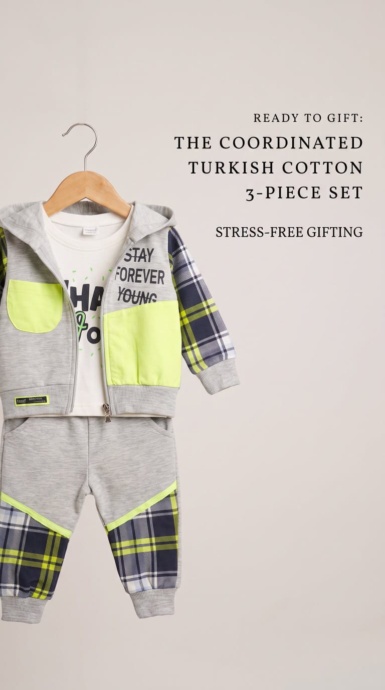 Plaid Baby Cloth Set