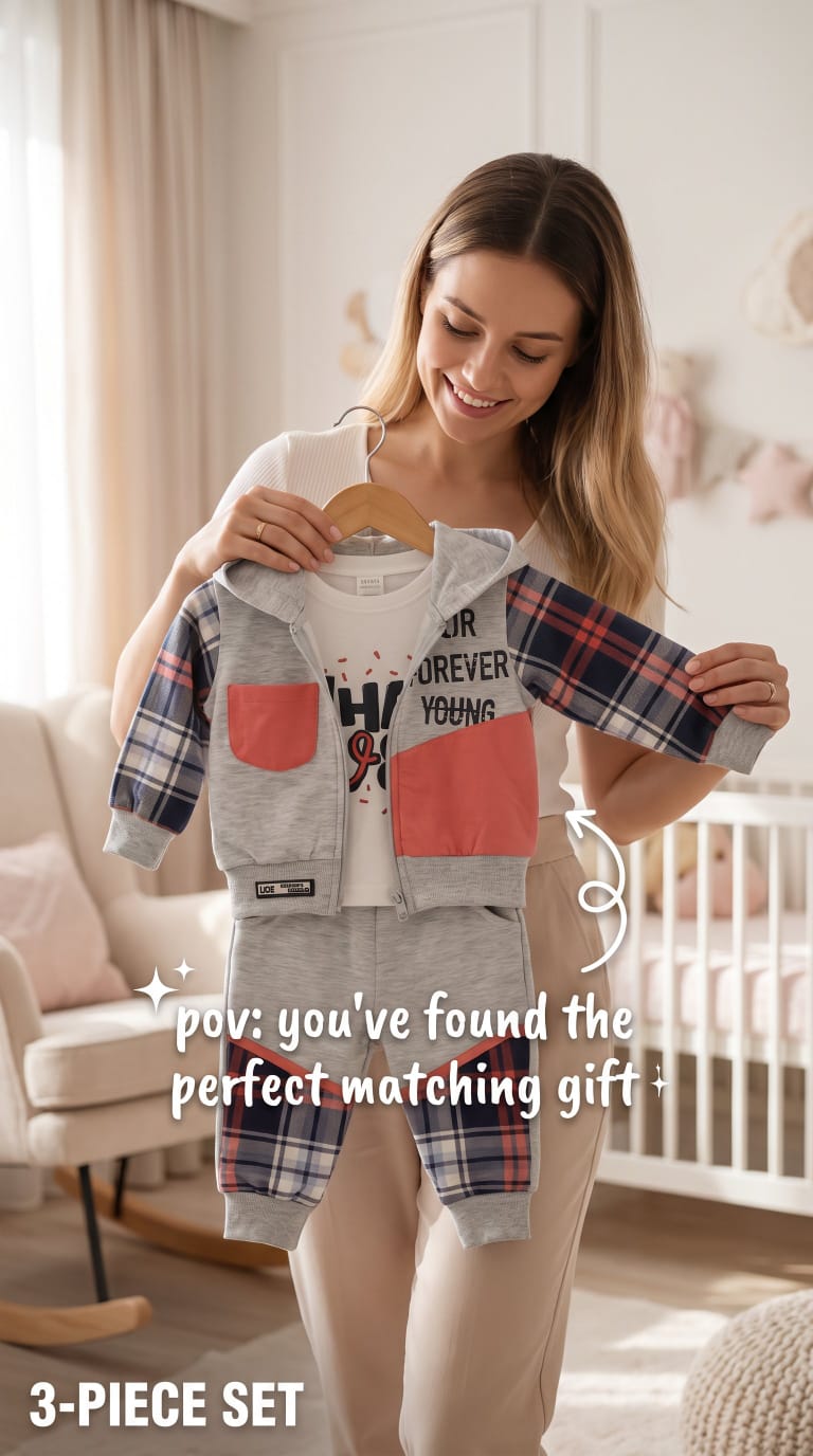 Plaid Baby Cloth Set