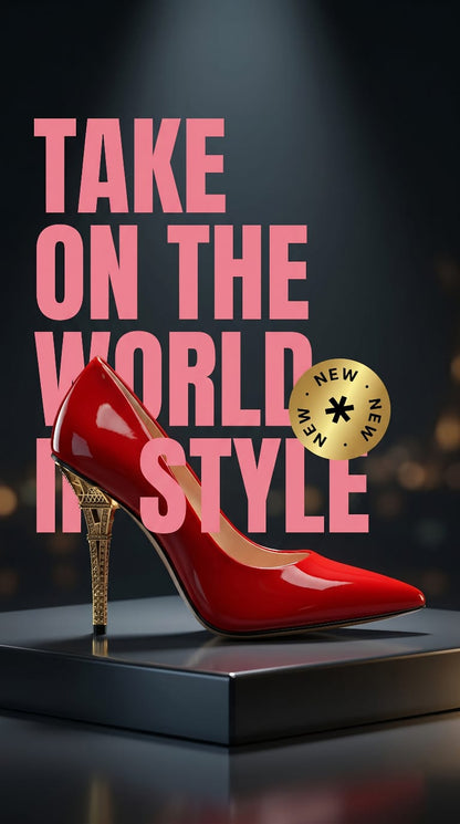 Eiffel Tower Heel - Pumps - Red