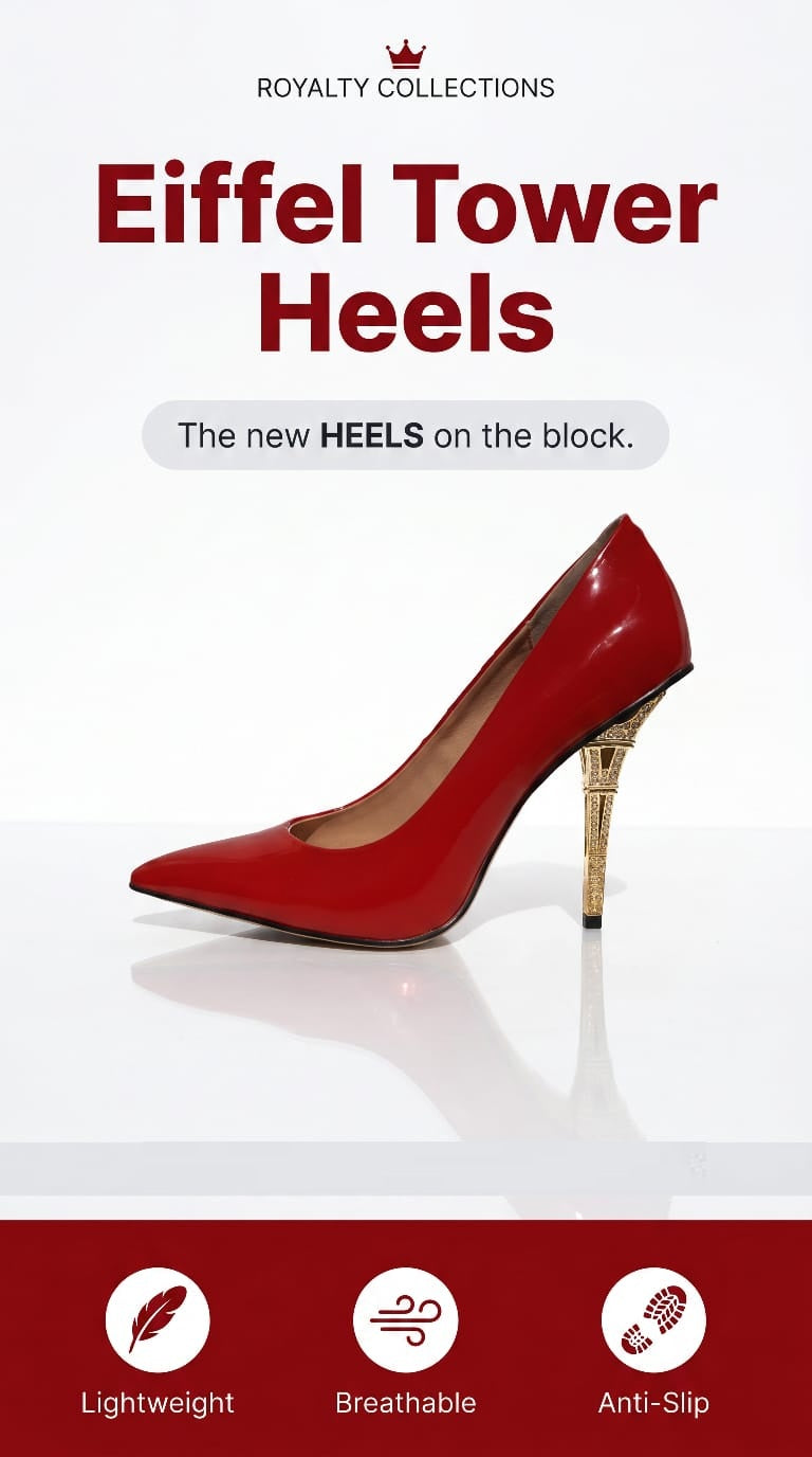 Eiffel Tower Heel - Pumps - Red