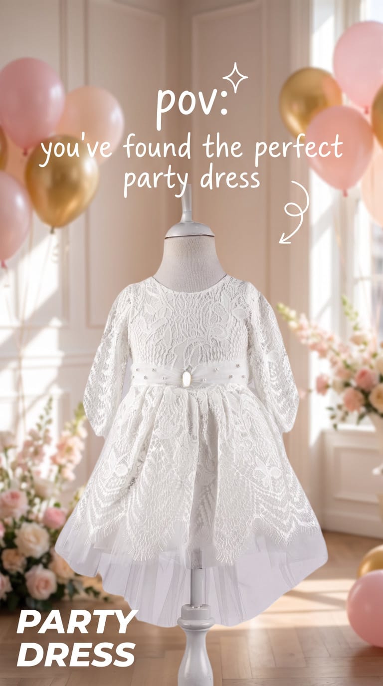 Elize Girls Lacey High/Low Party Dress