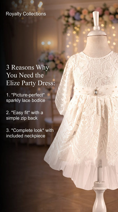 Elize Girls Lacey High/Low Party Dress