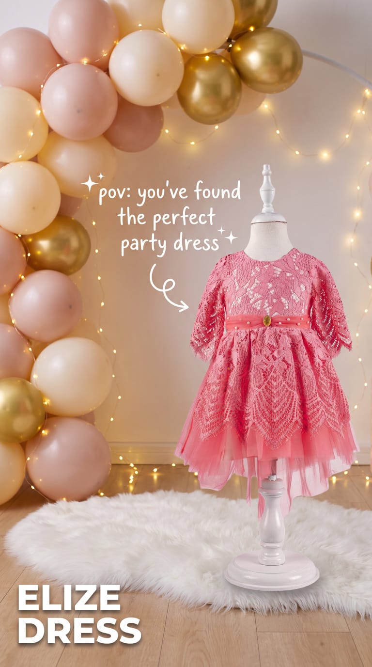 Elize Girls Lacey High/Low Party Dress