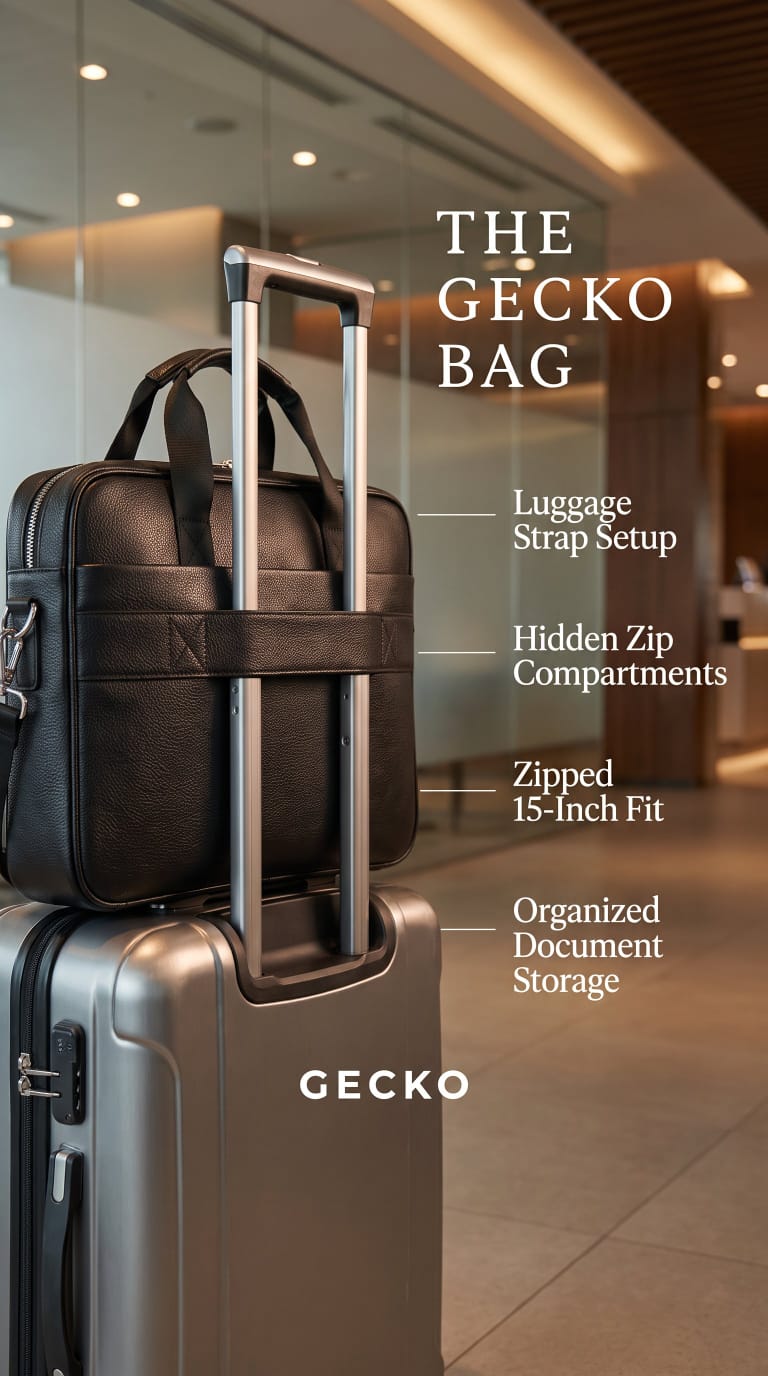Gecko Trendy Laptop Bag with Luggage Strap