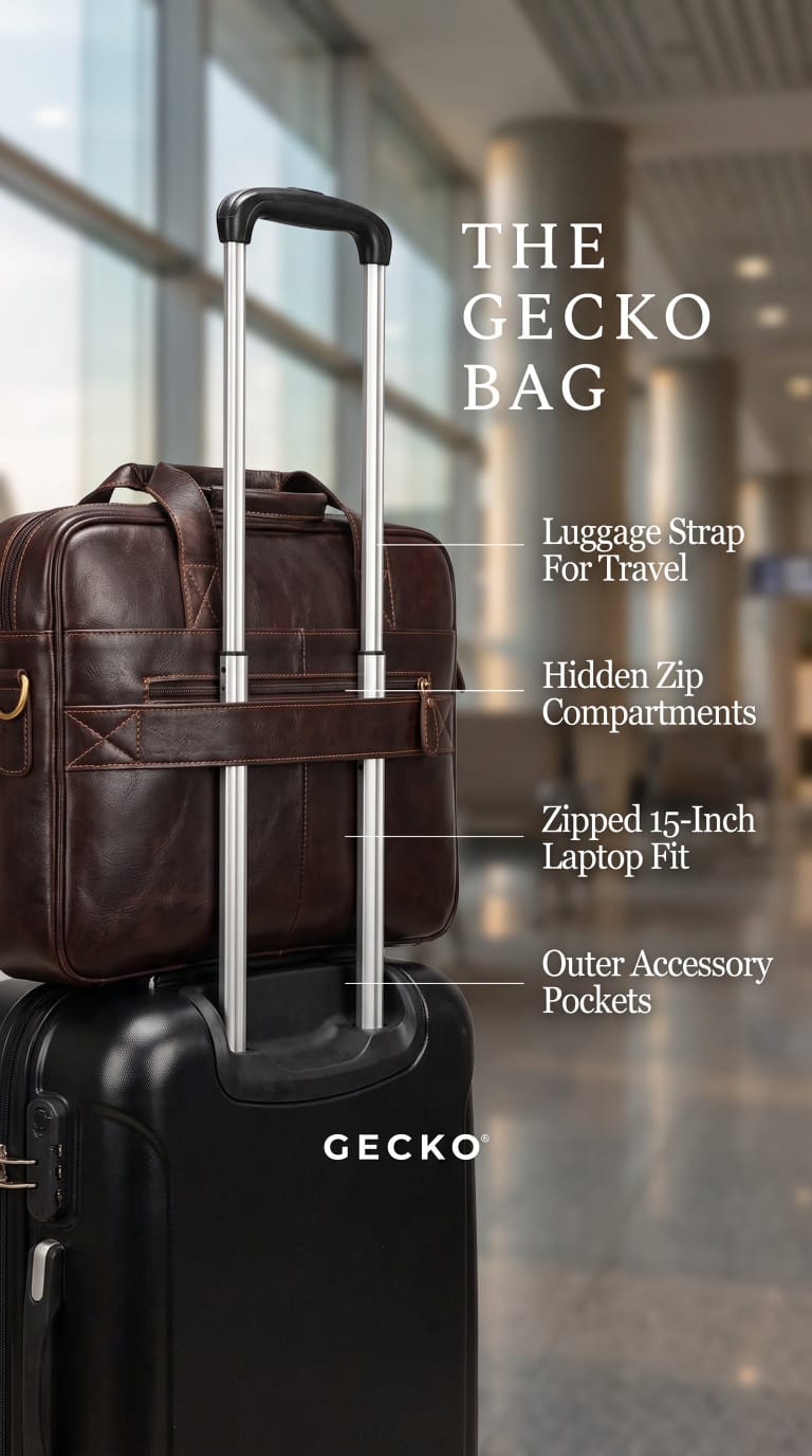 Gecko Trendy Laptop Bag with Luggage Strap