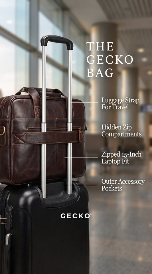 Gecko Trendy Laptop Bag with Luggage Strap