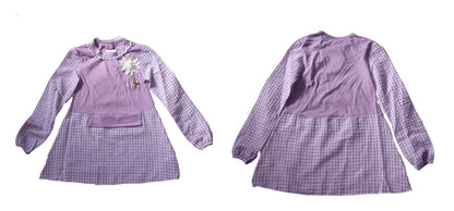 Girls Plaid Long Sleeve Top