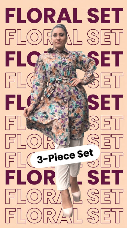 Hazy Floral & Plan 3 piece Set
