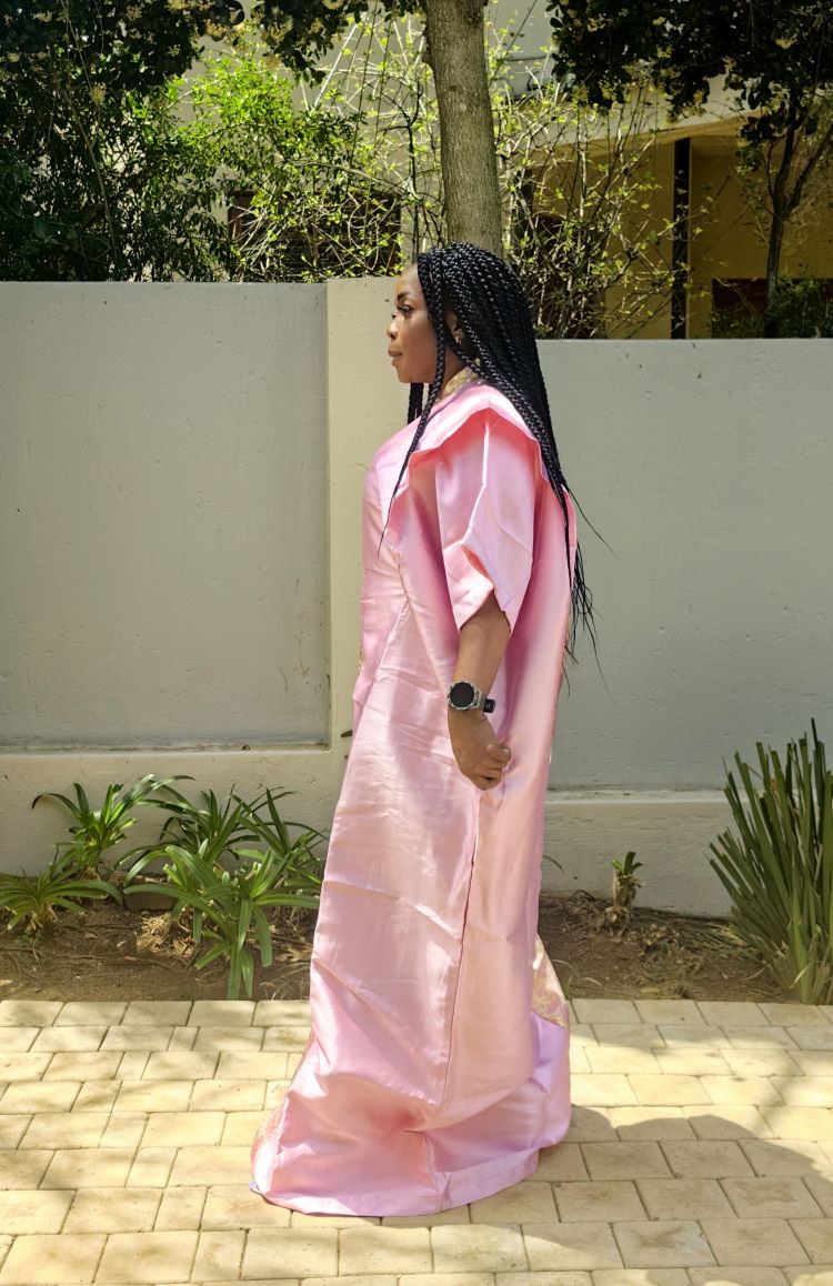 Zintle Damask Kimono Plain & pattern Dress - Pink & Gold Floral