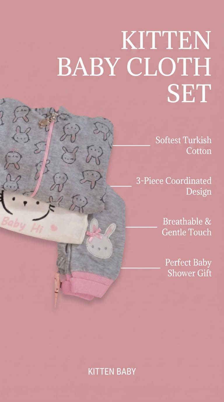 Kitten Baby Cloth Set - Girls