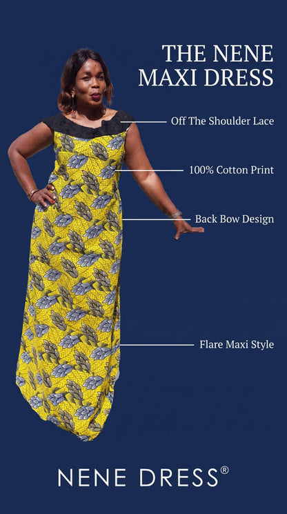 Ladies Multicolour Nene Off The Shoulder Maxi Dress
