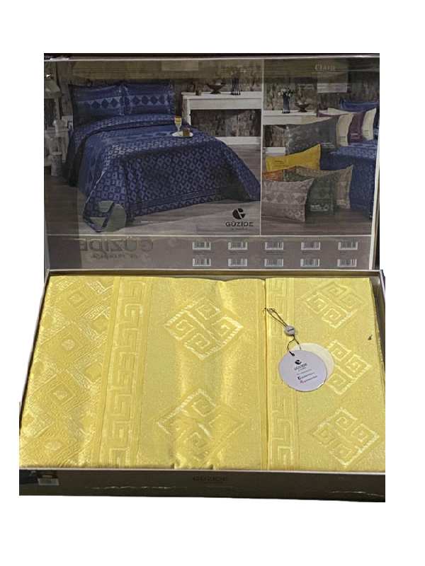 Carla 4-Piece Bed Spread Set (Yellow)