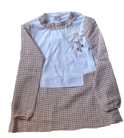Girls Plaid Long Sleeve Top