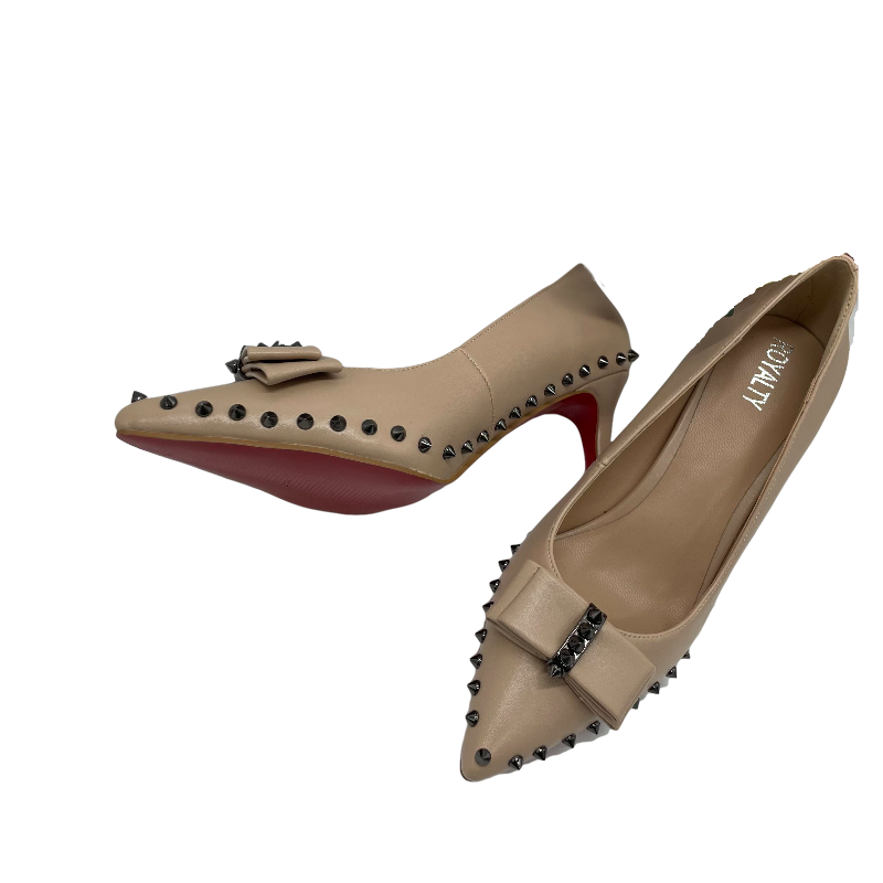 LouLou Red Sole Heels - Nude