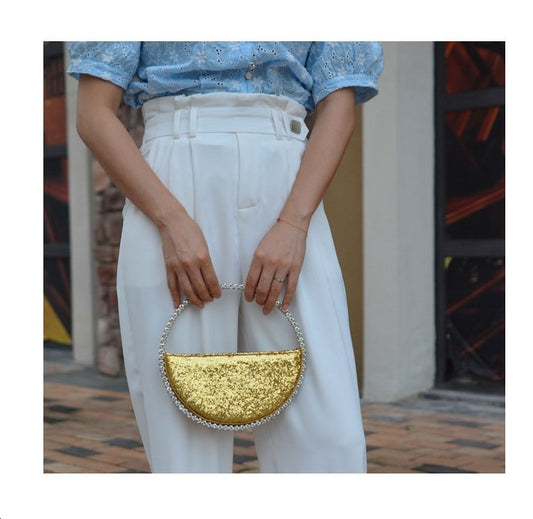Rhinestone Circular Evening Bag