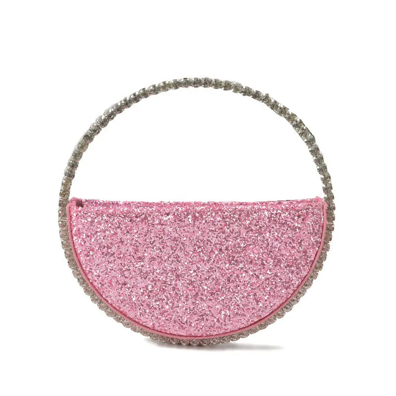 Rhinestone Circular Evening Bag