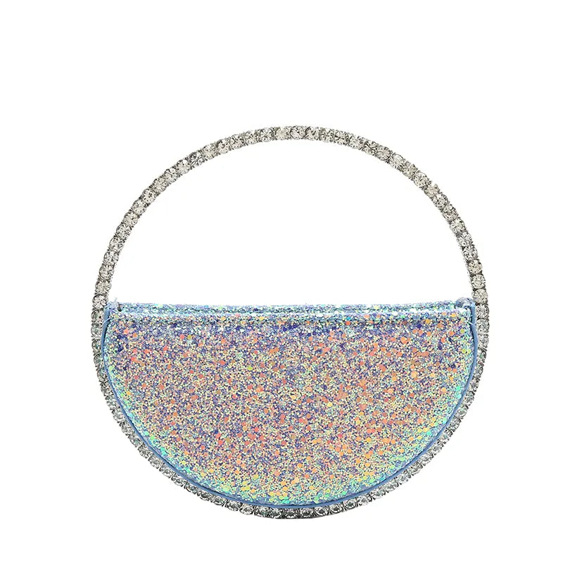 Rhinestone Circular Evening Bag