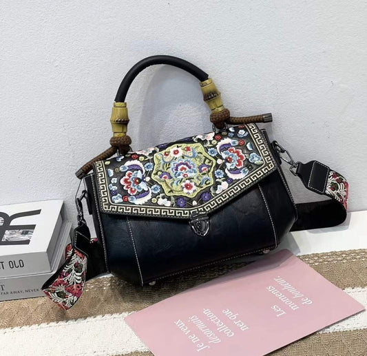 Zio Vintage Floral Embossed Cross-body Bag