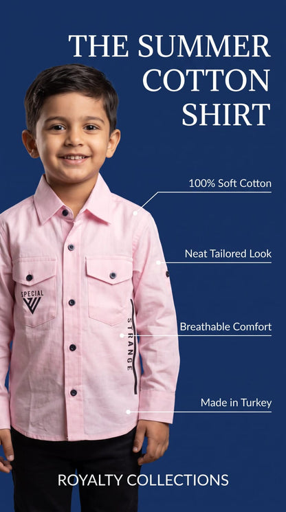 Boys Special Plain Long Sleeve Shirt