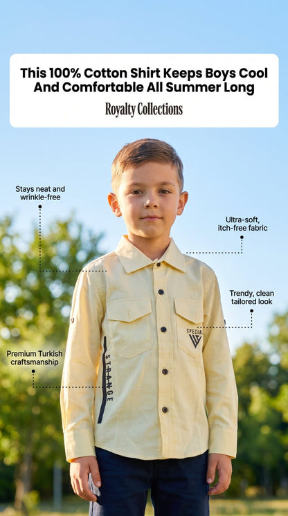 Boys Special Plain Long Sleeve Shirt