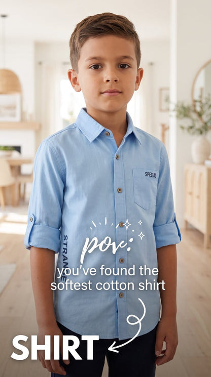 Boys Special Plain Long Sleeve Shirt