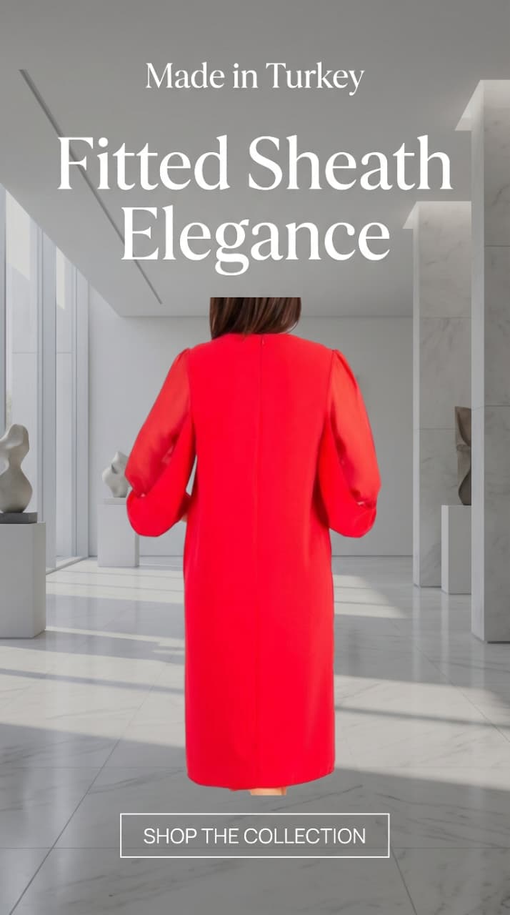 Tulle sleeves Dress - Red