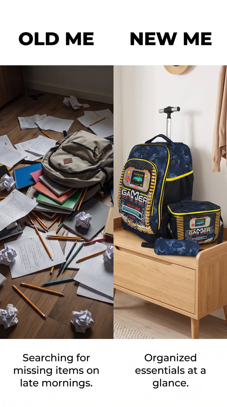 Gamer 3-in-1 Trolley Backpack School Bag Set