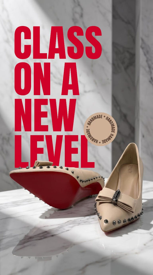 LouLou Red Sole Heels - Nude