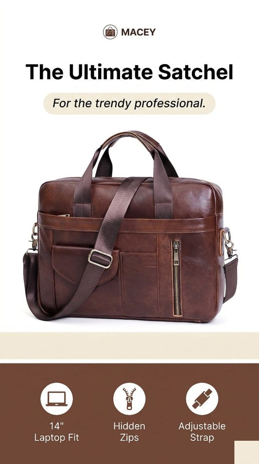 Macey  Laptop Bag (Coffee)