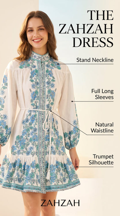 Zahzah Floral Longsleeve Casual Dress