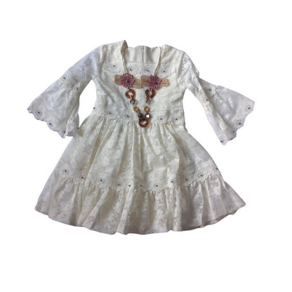 Elbise Girls Lacey Party Dress with Neckpiece